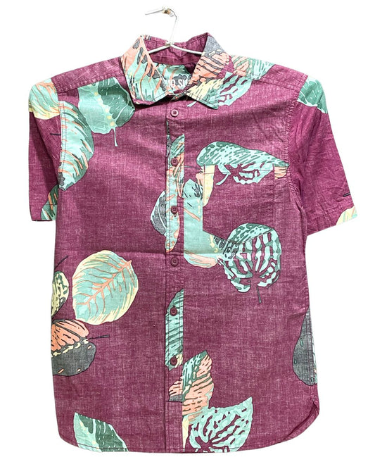 Mossimo Maroon Cotton Shirt For Men S