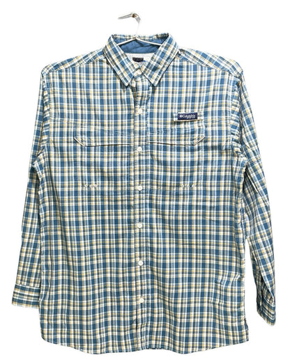 Columbia Blue Cotton Shirt For Men M