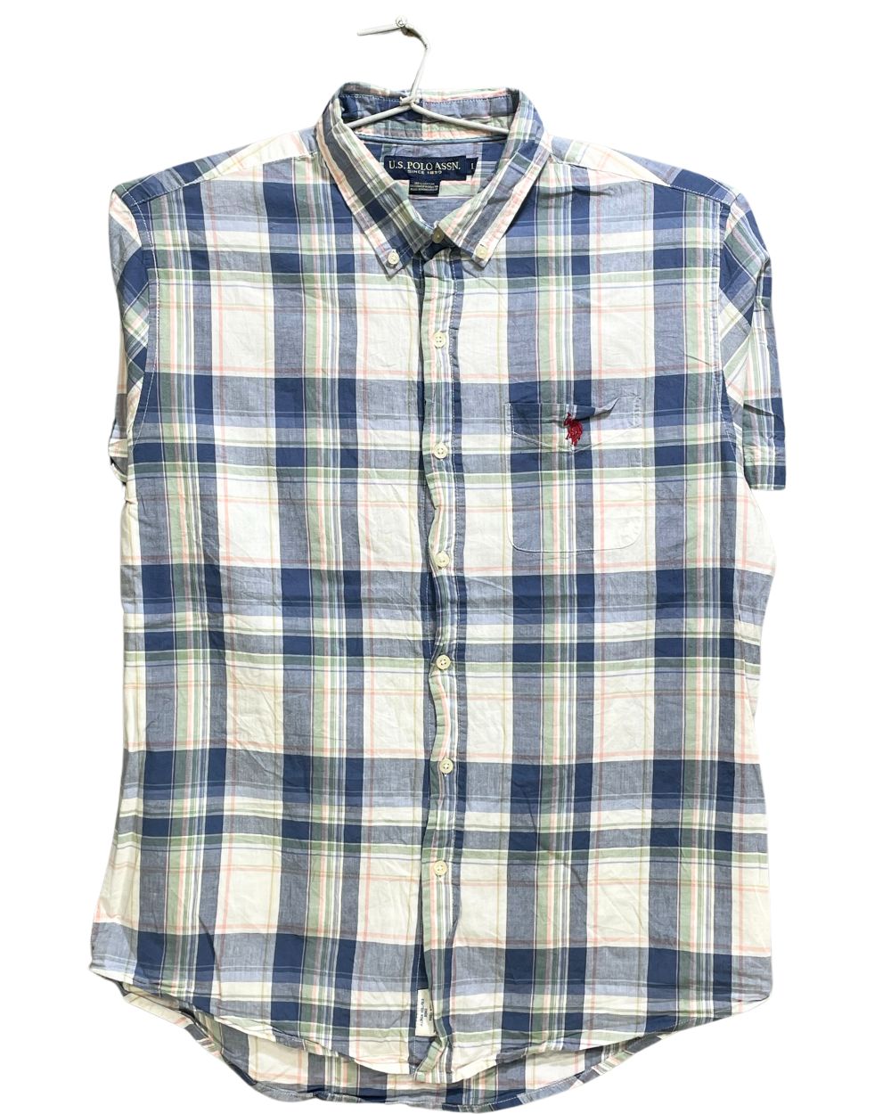 Polo U.S. Assn Blue Cotton Shirt For Men L