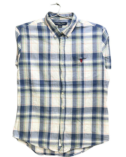 Polo U.S. Assn Blue Cotton Shirt For Men L