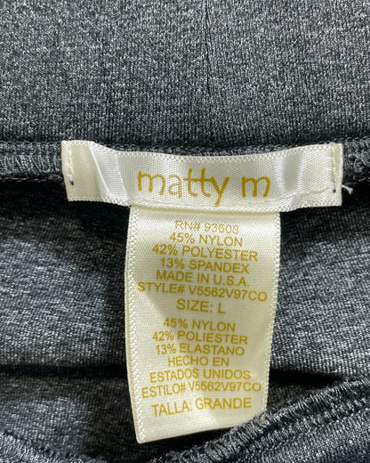MATTY M Gray Polyester Jersey Stretch Gym tights For Women L