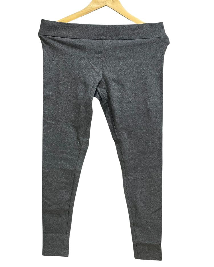 MATTY M Gray Polyester Jersey Stretch Gym tights For Women L