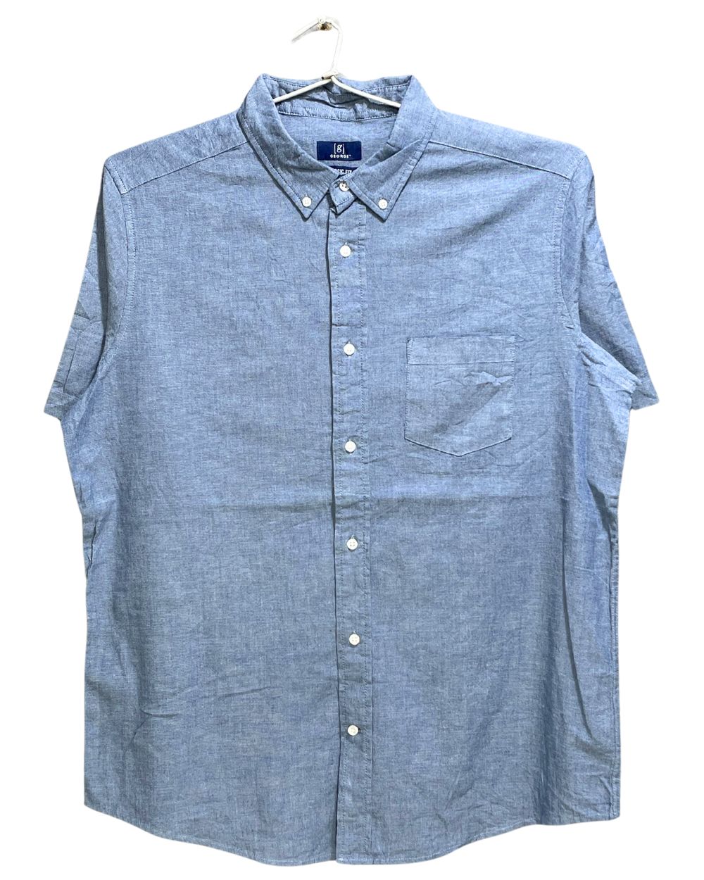George Blue Cotton Shirt For Men L