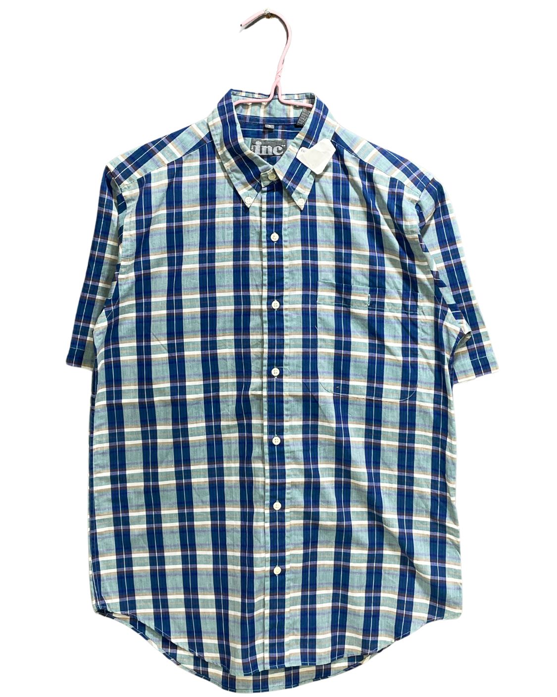 Inc Blue Cotton Shirt For Men S