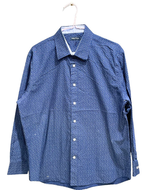 Nautica Blue Cotton Shirt For Men L