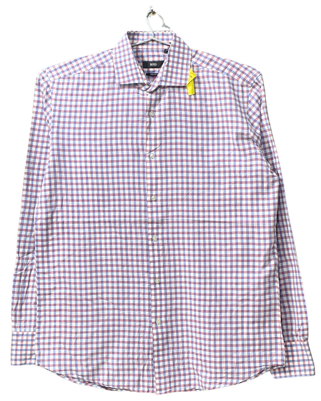 Hugo Boss Blue & Red Cotton Shirt For Men L