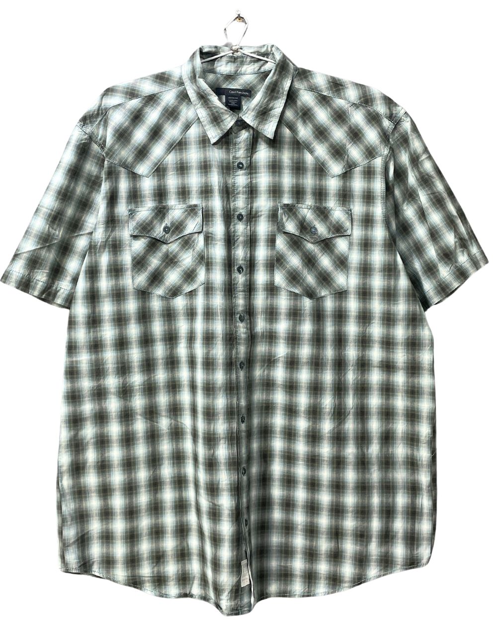 Calvin Klein Green Cotton Shirt For Men XXL