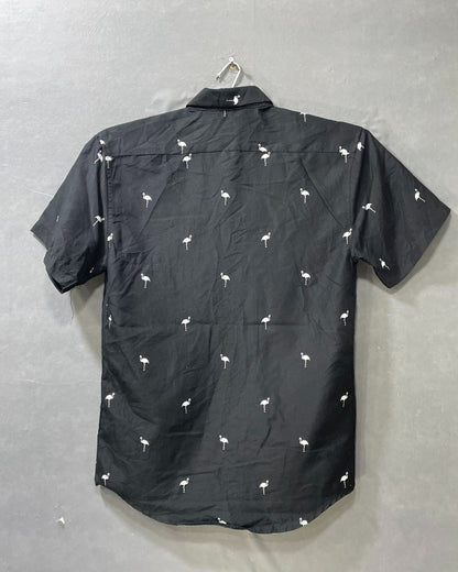 Planet Black Cotton Shirt For Men M