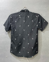 Planet Black Cotton Shirt For Men M