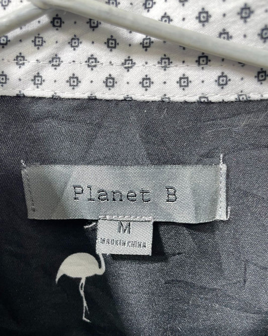 Planet Black Cotton Shirt For Men M