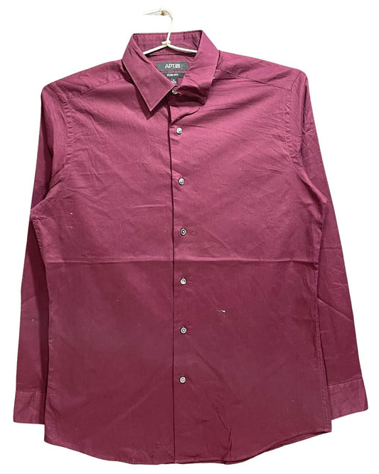APT.9 Maroon Cotton Shirt For Men M