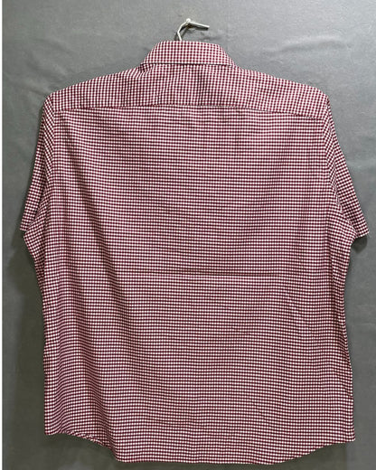 Tommy Hilfiger Maroon Cotton Shirt For Men L