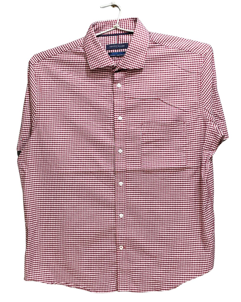 Tommy Hilfiger Maroon Cotton Shirt For Men L