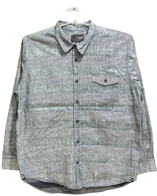 Hurley Gray Cotton Shirt For Men XL