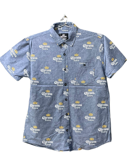 Corona Extra Gray Cotton Shirt For Men L