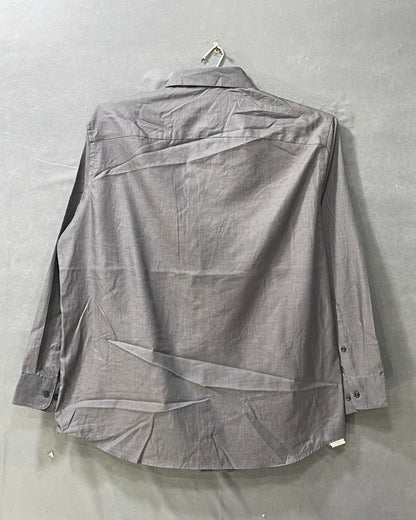 Calvin Klein Gray Cotton Shirt For Men L
