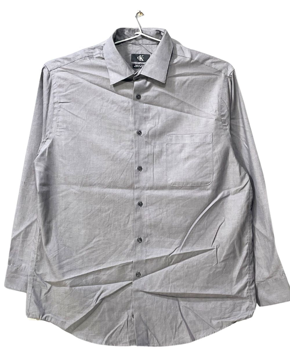 Calvin Klein Gray Cotton Shirt For Men L