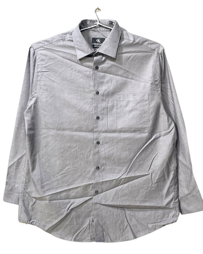 Calvin Klein Gray Cotton Shirt For Men L