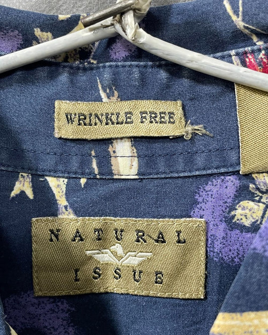 Natural Issue Blue Cotton Shirt For Men L