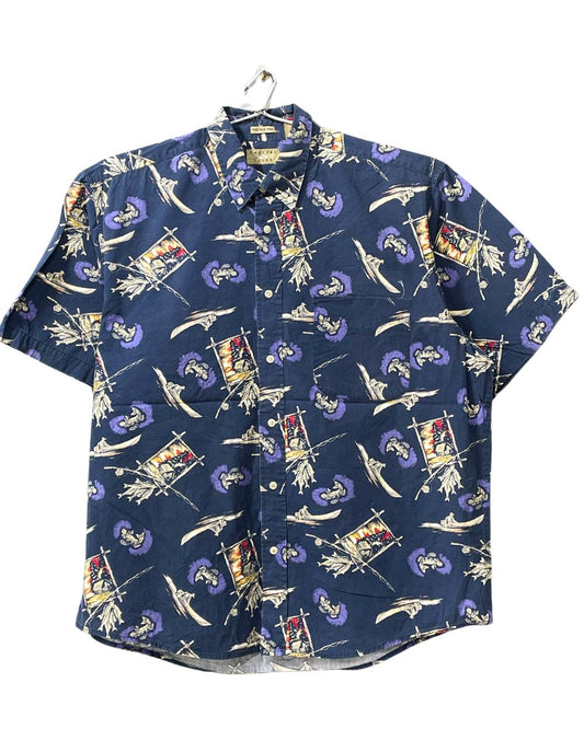 Natural Issue Blue Cotton Shirt For Men L