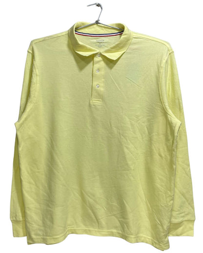 French Toast Yellow Cotton Jersey  Polo T Shirt For Men X Large