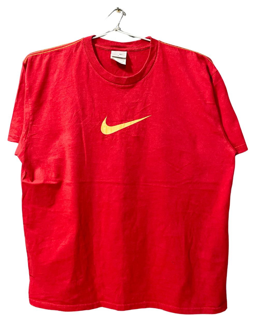 Nike Red Cotton T Shirt For Men L