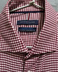Tommy Hilfiger Red Cotton Shirt For Men L