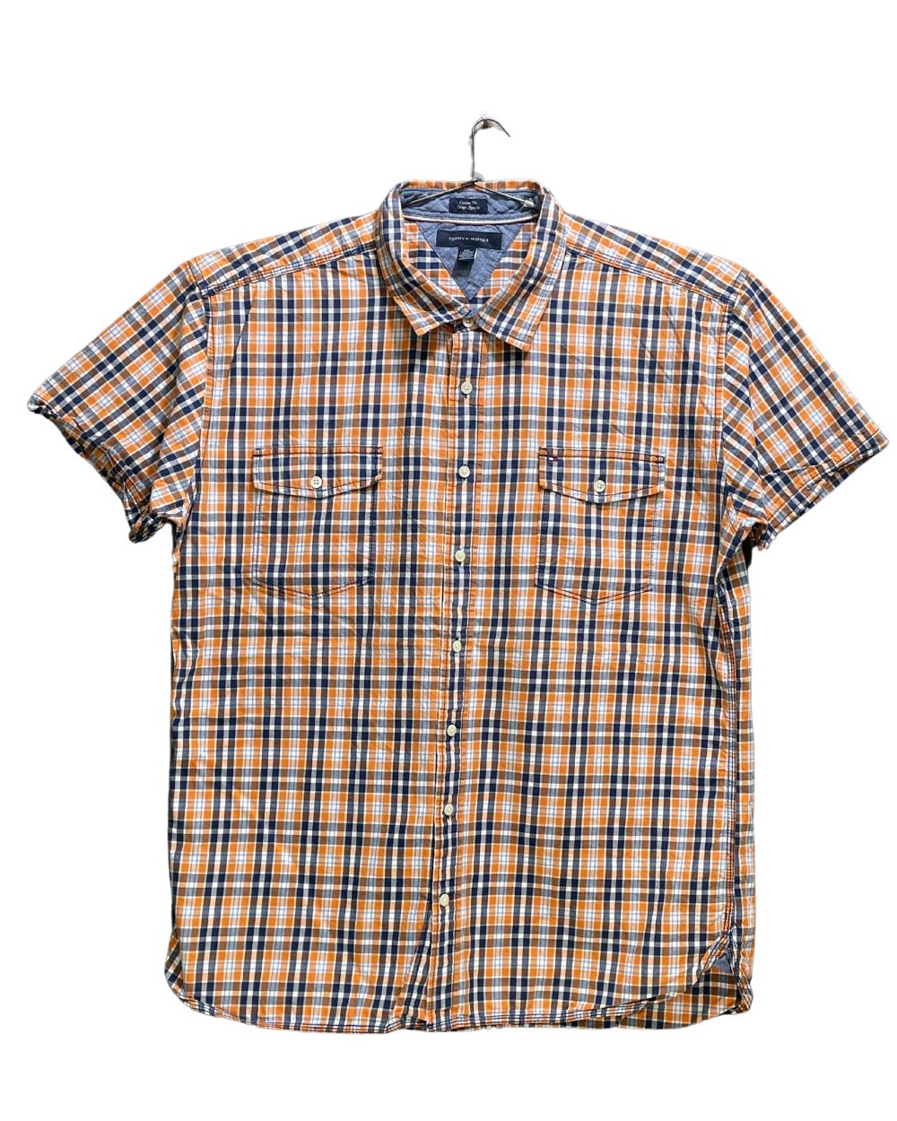 Tommy Hilfiger Orange Cotton Shirt For Men XXL | Preloved Labels