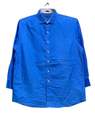 Tommy Hilfiger Blue Cotton Shirt For Men Large