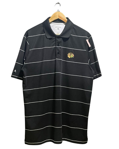 Antigua Black Polyester Sport Polo T Shirt For Men Large | Preloved Labels