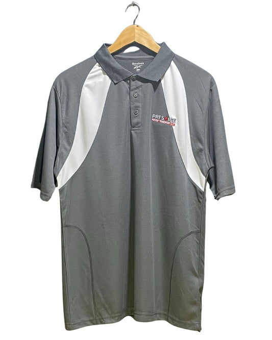 Reebok Gray Polyester Sport Polo T Shirt For Men Medium | Preloved Labels