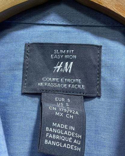 H&M Blue Cotton Shirt For Men Medium | Preloved Labels