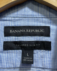 Banana Republic Blue Cotton Shirt For Men Large