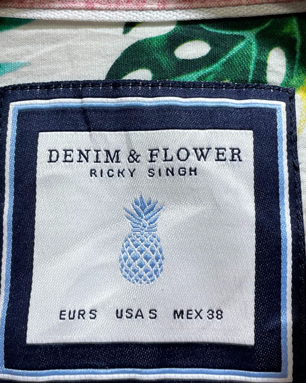 Denim & Flower Blue Cotton Shirt For Men Medium | Preloved Labels