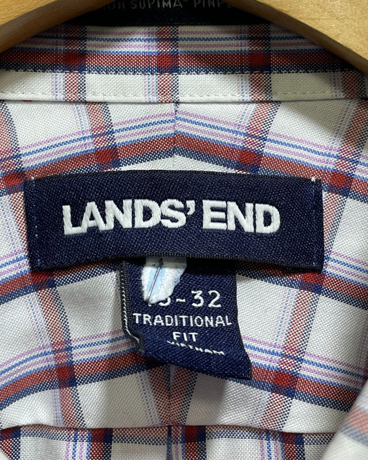 Lands' End Red Cotton Shirt For Men Medium | Preloved Labels