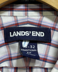 Lands' End Red Cotton Shirt For Men Medium | Preloved Labels