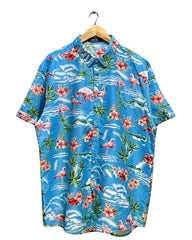 SSLR Blue Cotton Shirt For Men X Large