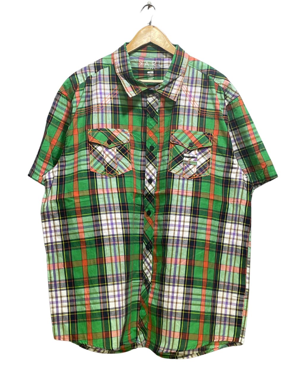 Karl Green Cotton Shirt For Men XX Large | Preloved Labels