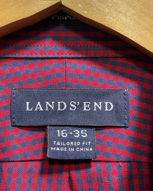 Lands' End Maroon Cotton Shirt For Men Large | Preloved Labels