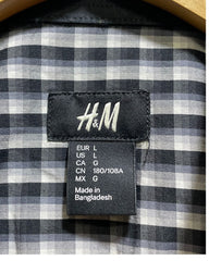 H&M Black Cotton Shirt For Men Large