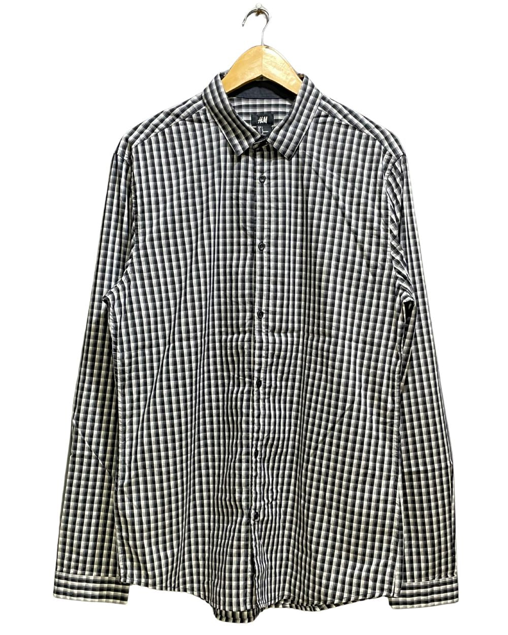 H&M Black Cotton Shirt For Men Large | Preloved Labels