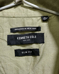 Kenneth Cole Green Cotton Shirt For Men  X Large