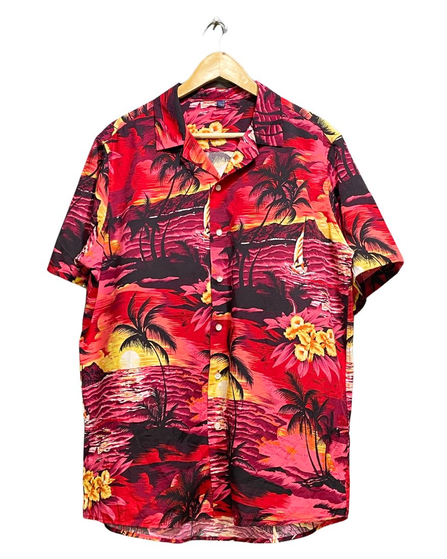 Hawaii Red Cotton Shirt For Men Large | Preloved Labels