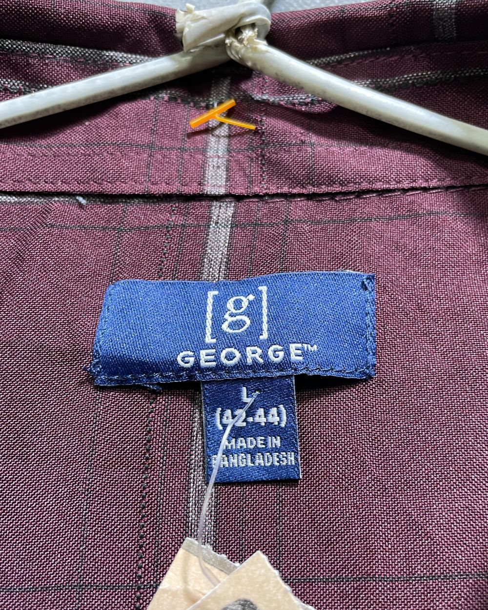 George Maroon Cotton Shirt For Men Large | Preloved Labels