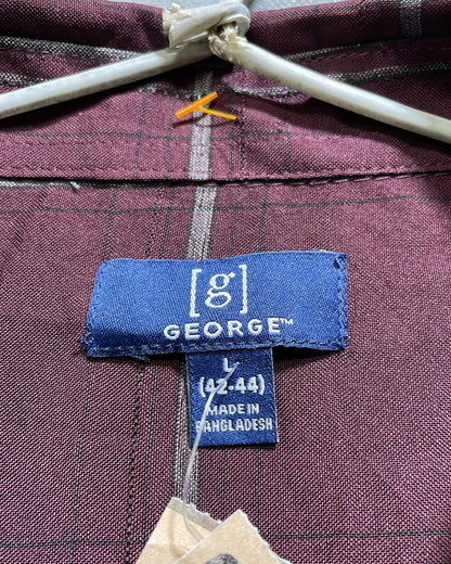 George Maroon Cotton Shirt For Men Large | Preloved Labels