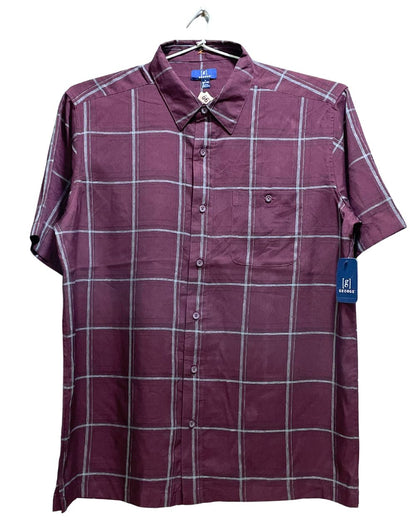 George Maroon Cotton Shirt For Men Large | Preloved Labels