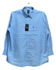 U.S Polo Assn  Blue Cotton Shirt For Men X Large