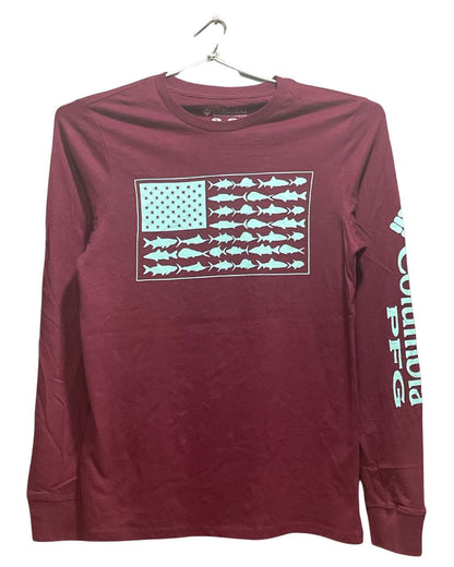Columbia Maroon T Shirt For Men Medium | Preloved Labels