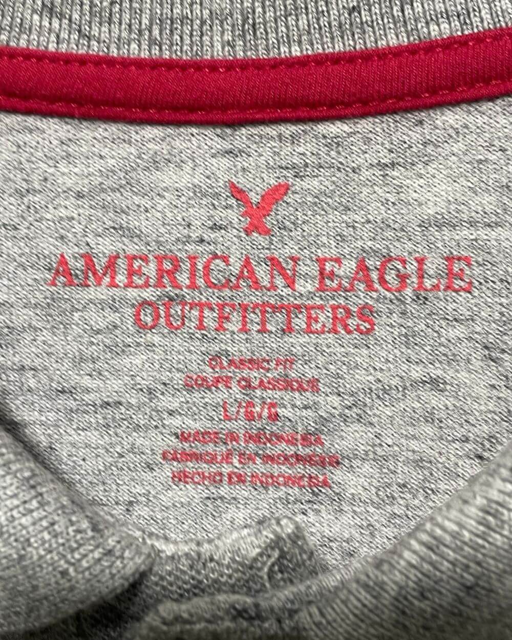 American Eagle Gray Cotton Polo T Shirt For Men X Large | Preloved Labels