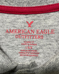 American Eagle Gray Cotton Polo T Shirt For Men X Large